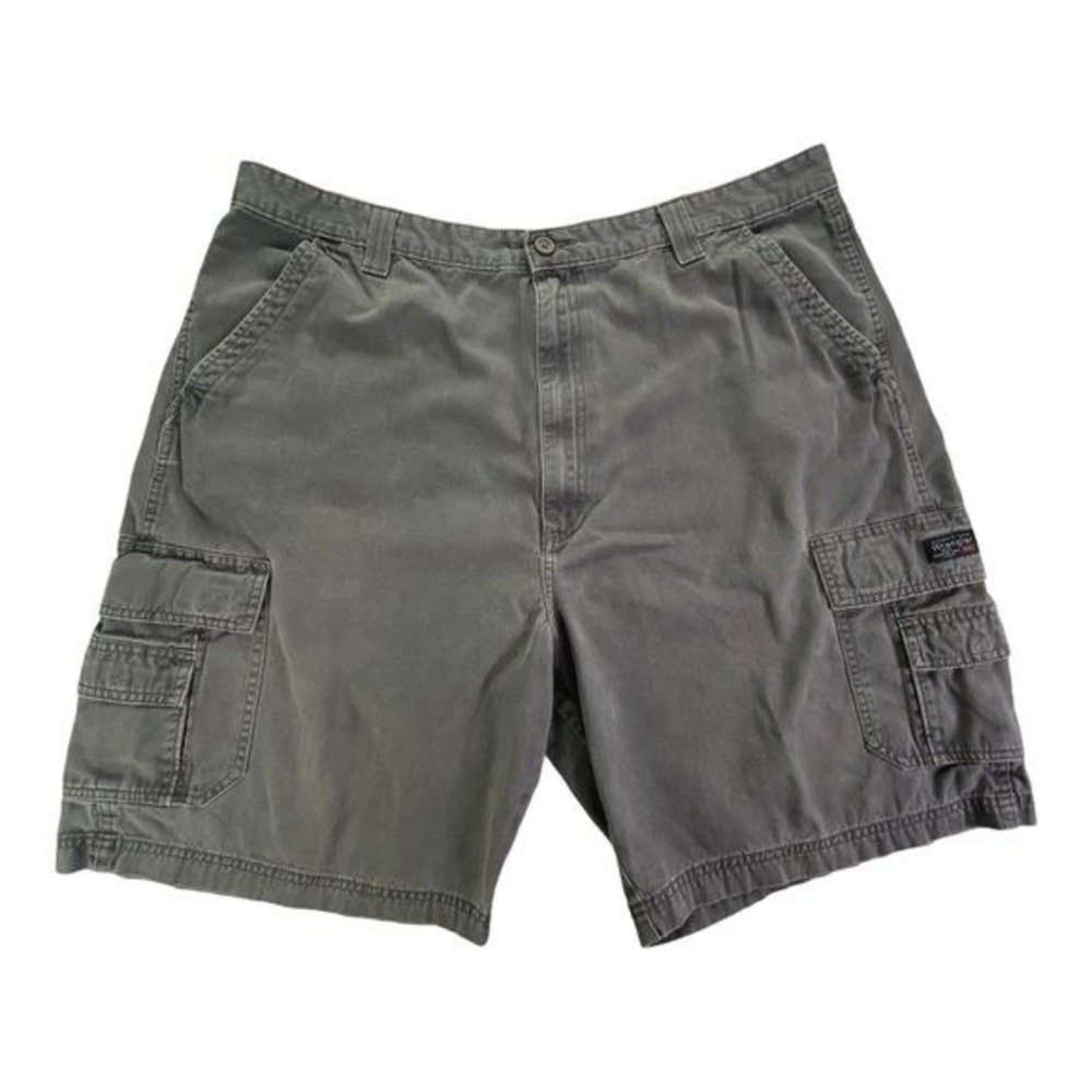 Wrangler Cargo Shorts Mens 42 Gray Authentic Gear Relaxed Fit Cotton 6 Pocket‎